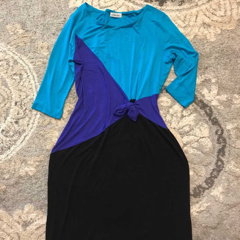 Scuba sheath COLORBLOCK Jersey DRESS Calvin Klein